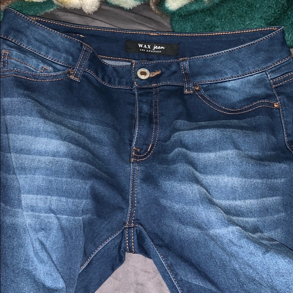 Blue skinny jeans